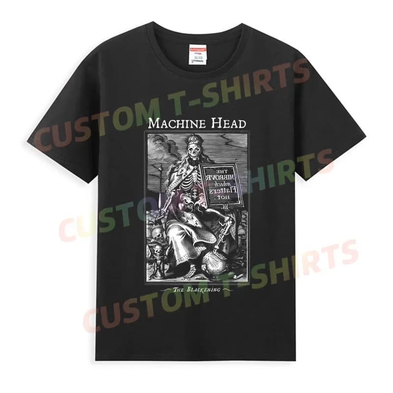 2025 Hot Sale Summer 100% Cotton Black Machine Head The Blackening T Shirt Men Short Sleeves Cool Tee Hip Hop Streetwear T-shirt