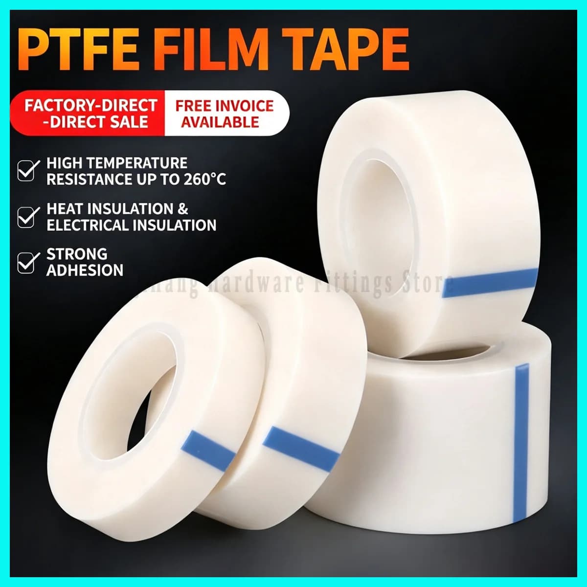 White PTFE Film Tape High Temperature Heat Resistant Non-stick Anti-adhesive Insulation Mold Release for Industrial Machine