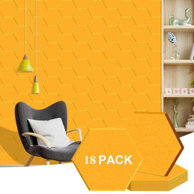 Hexagon Soundproof Felt Cork Tiles Acoustic Wall Panel Stickers Sound-absorbing Bulletin Pin Boards for Home Office Decorative