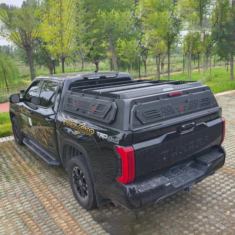For 2024 Ranger Rapitor Steel Pickup Hard Shell Half Size Truck Caps Bed Topper Canopy For Truck With 3 Doors Open