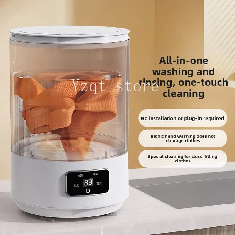 Cross-border installation-free 4L mini washing machine washing socks and underwear all-in-one machine small wireless portable