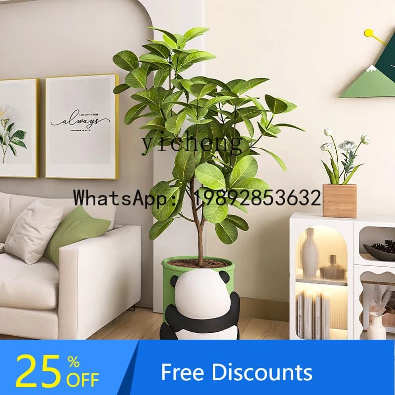 FF panda floor-to-ceiling vase ornament balcony cute home decoration indoor large ceramic flower pot