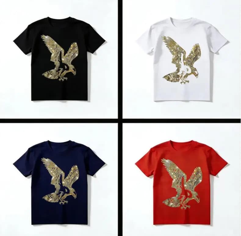 Anime  T-Shirts for Men Rhinestone Decorated Streetwear Summer Fashion S-6XL Men's Dress T-Shirts