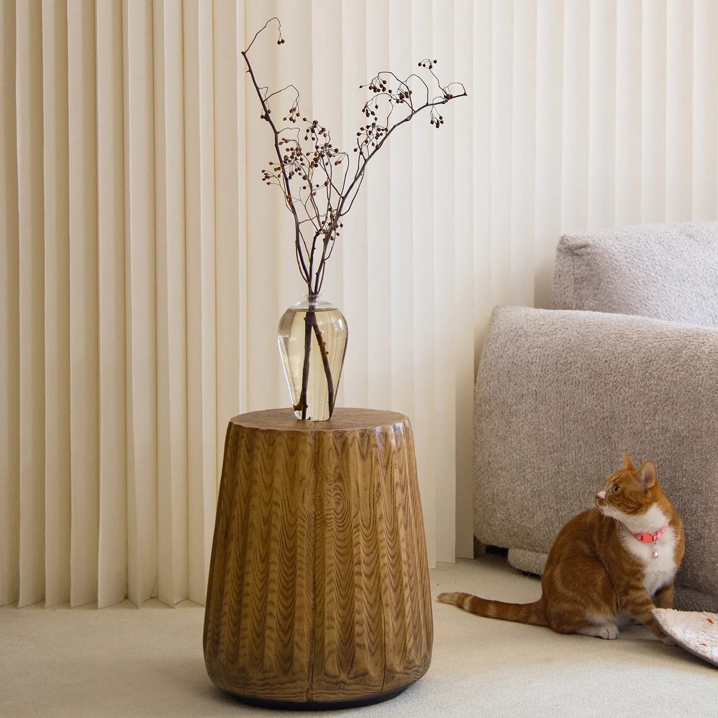 DSA modern imitation wood grain edge few B & B hotel simple round sofa side table decoration storage table corner few