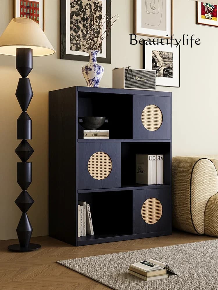 X Medieval Style Bookcase Solid Wood Ash Wood Retro Display Cabinet Modular Combination Cabinet Magazine Cabinet Against The Wal