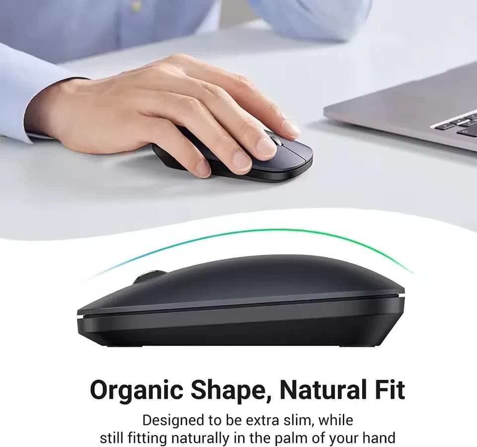 UGREEN Wireless Mouse 2.4G Silent Computer Mouse Ultra Slim Optical Cordless Wireless Mouse with USB Receiver