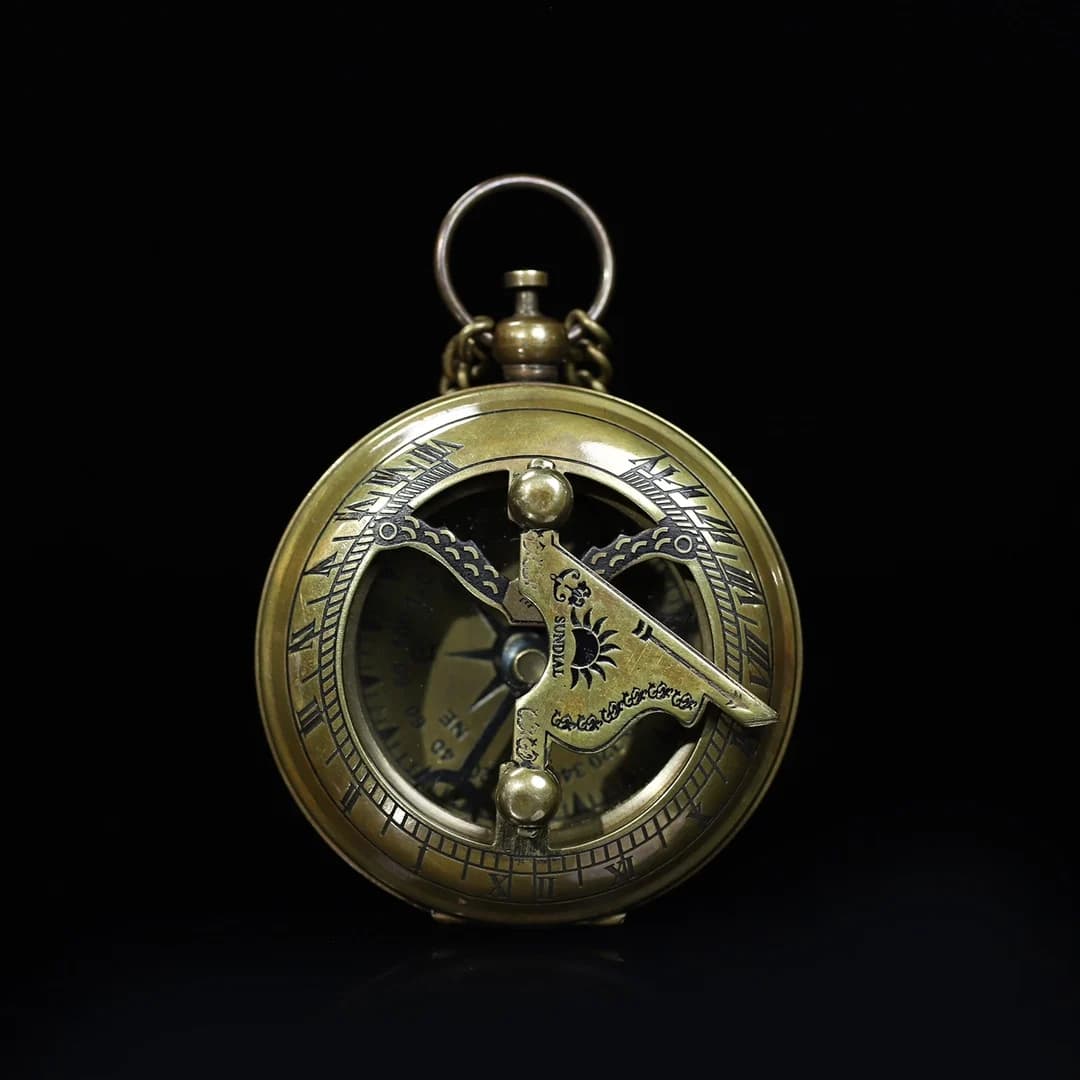 Copper Pocket Watch-Style Compass, 6Cm Long, 4.8Cm Cm Wide