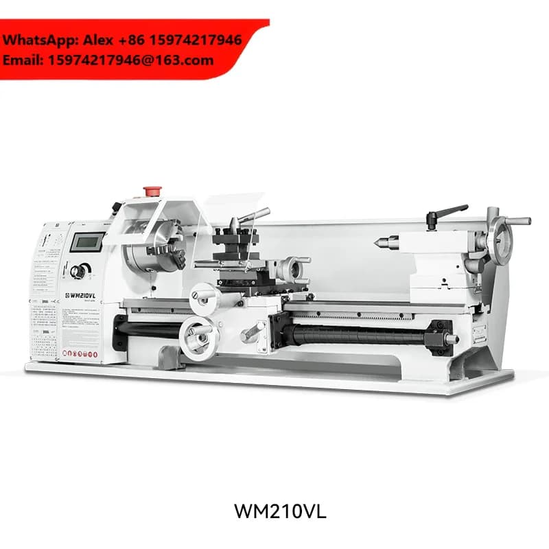 CTMACH WM210V Household Metal Mini Lathe 220V Desktop DIY Mini Lathe 400/500/600/800 Machine Tool For Woodworking School