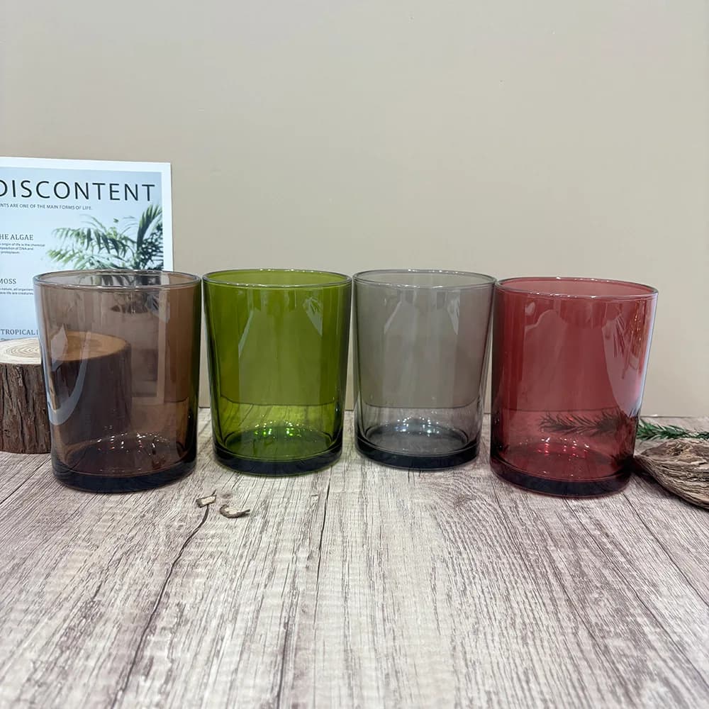 16.9oz Colored Candle Jars, Candle Container Tumbler Jar for Candle Making Supplies - Dishwasher Safe, Brown, Grey,Red, Green
