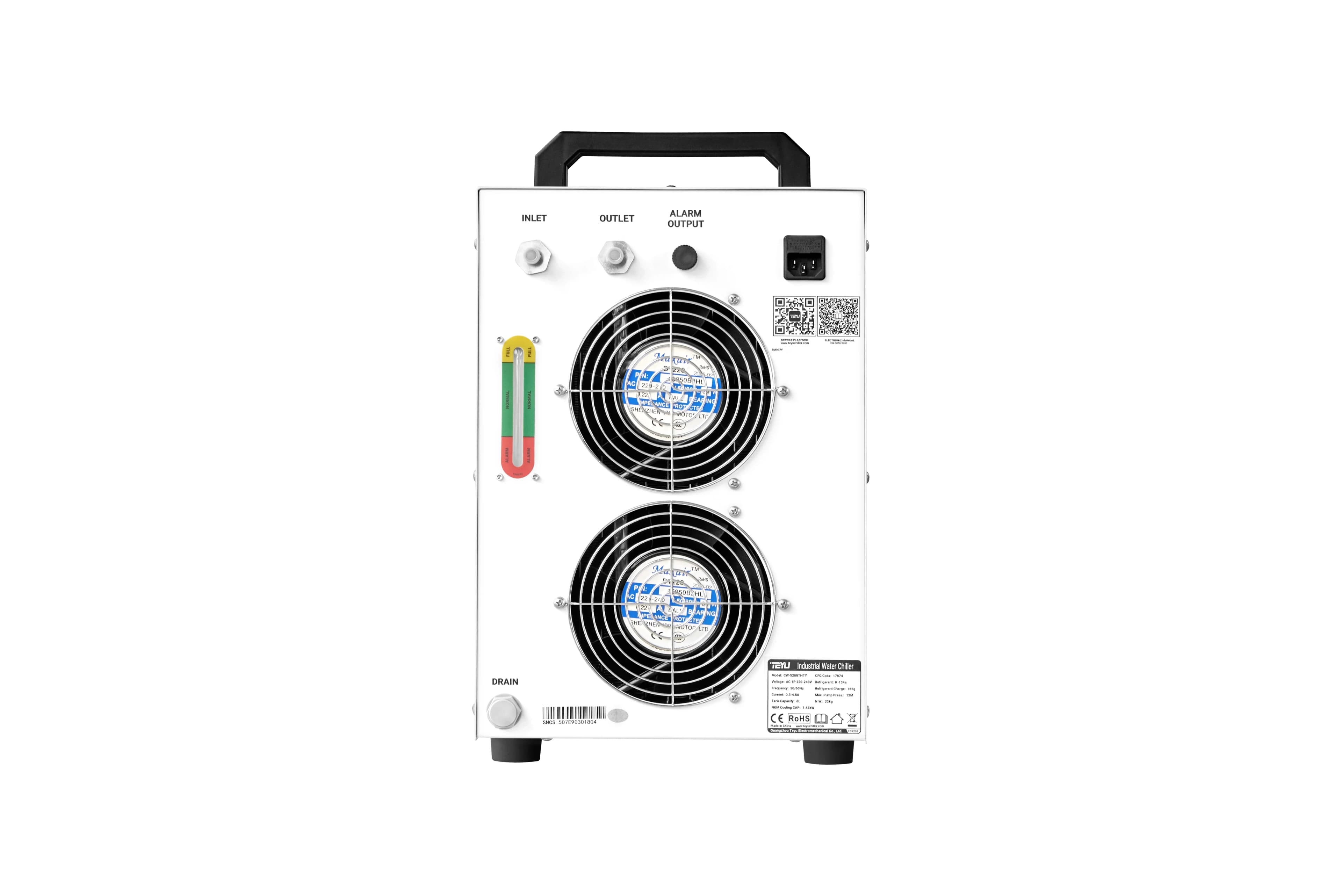 TEYU CW-5200DITY Water Cooling Capacity Low Temperature CNC Spindle Chiller