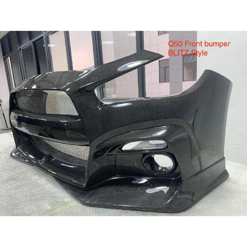 Front Bumper for Q50 2014+ Q60 2017+ Full Carbon Fiber Q50 Front Bumper V4  Q50 GTR Bumper