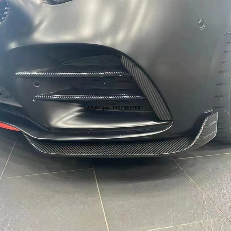 Paktechz Dry Carbon Fiber Parts Body Kit Front Corner Splitter for  W177 a Class Sport A35 Hatchback Sedan