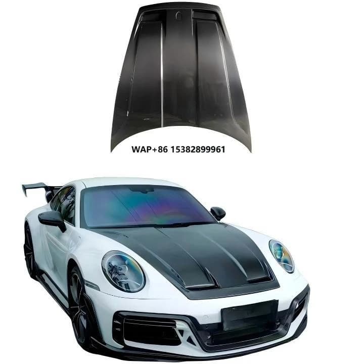 LQ Tech-Art Carbon Fiber Front Bonnet Hood for 911 992-New Black Bolt-On Engine Upgrade 2020-