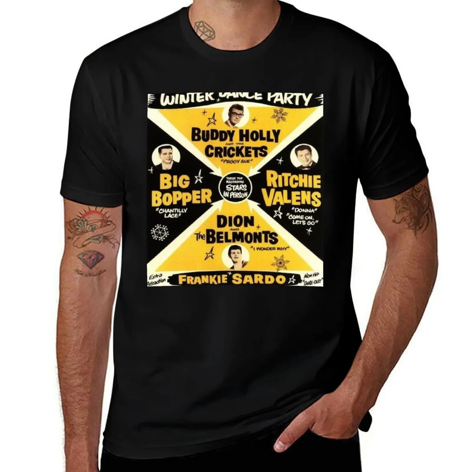 Winter Dance Party 1959 T-Shirt Relaxed Fit Casual Short Sleeve Top T-Shirt