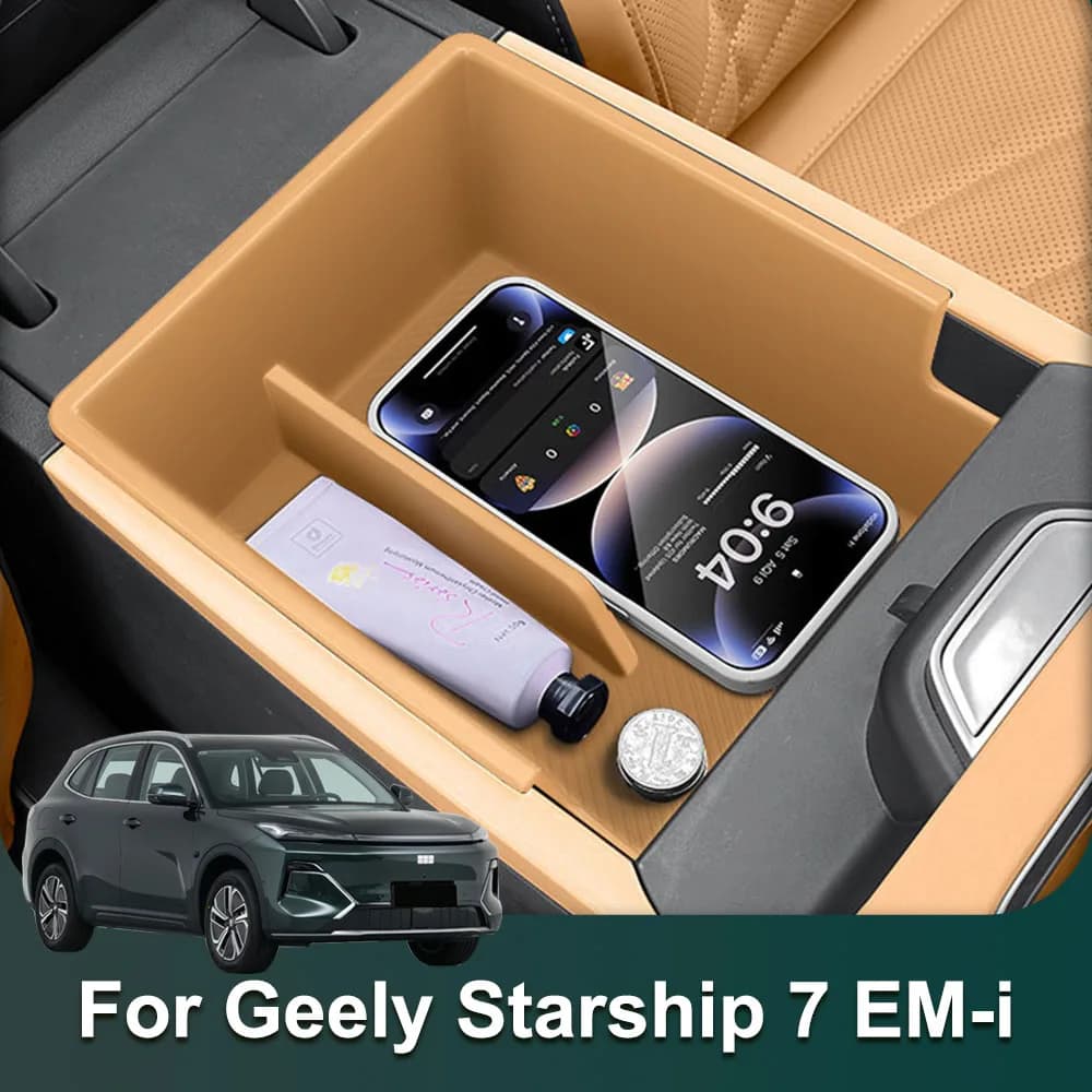 For Geely Galaxy Starship 7 EM-i 2026 2027 Armrest Box Storage Box ABS Material Car Modification Parts Expand Storage Space
