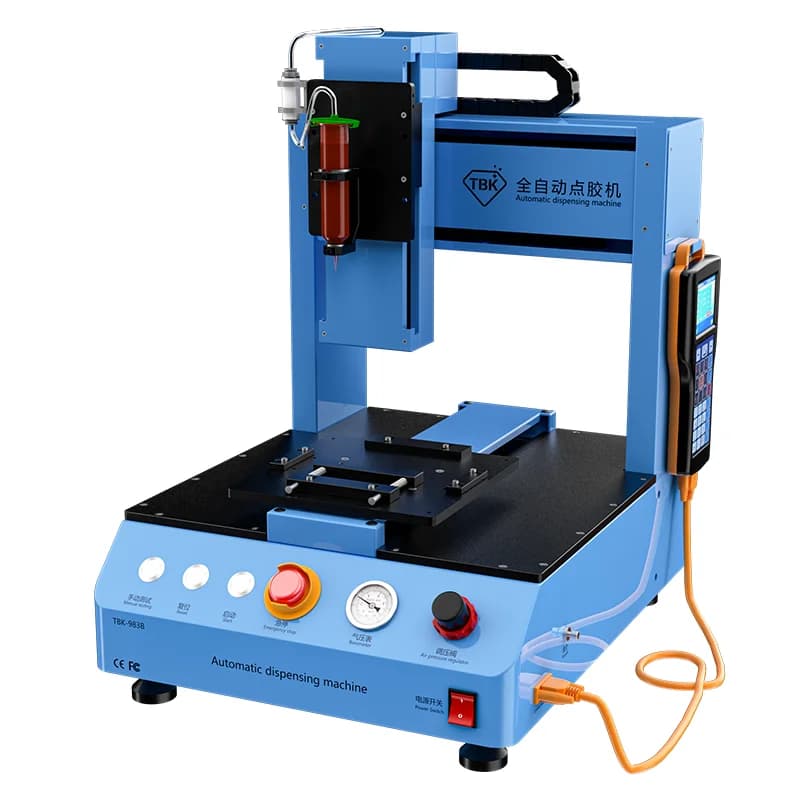 TBK 983B Automatic Glue Dispenser Machine 0.02mm Precision Programmable Robot UV AB Glue Solder Paste Electronics Repair Motor