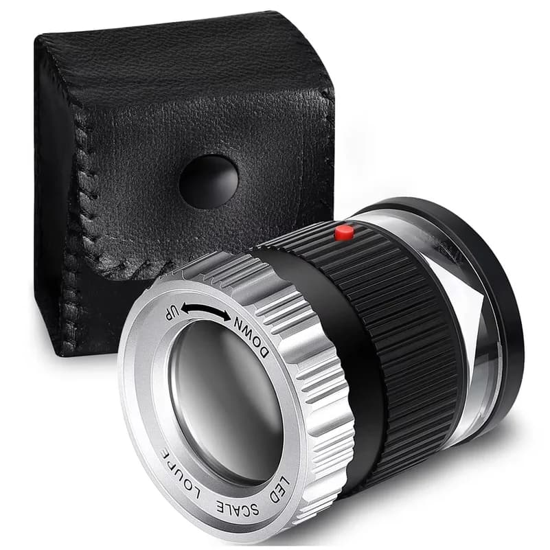 30X Loupe Magnifier,Adjustable Focal Length Magnifier Foldable Jewelry Magnifier Glass For Circuit Board Coins