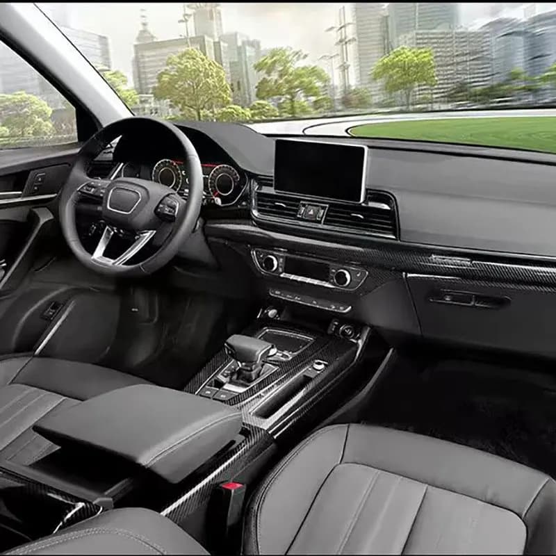 Imitation Carbon Fiber Overlays Interior Trim for LHD Audi Q5 2018 2019 2020 2021 2022 2023 2024 2025