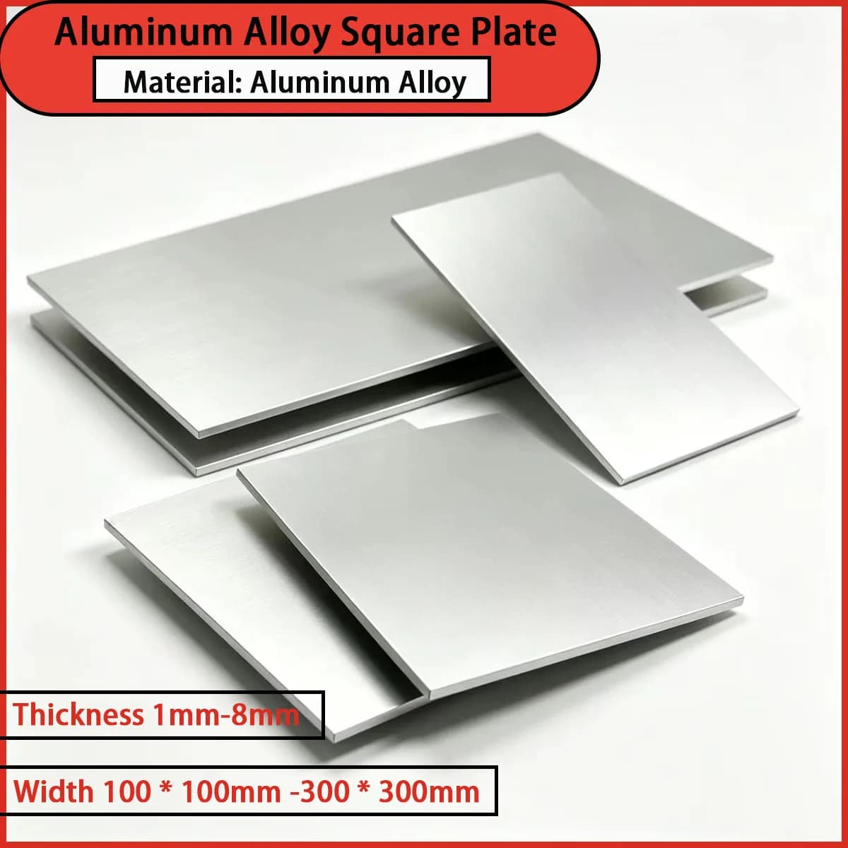 1mm-8mm thick aluminum alloy square plate is used for equipment base plates, decorative panels, hardware accessories, etc