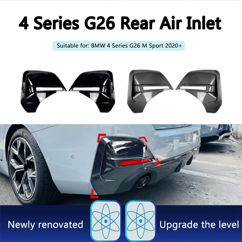 1Pair Black ABS Rear Air Vent Wind Knife Sticker For BMW 4 Series I4 G26 M Sport 2020+ Exterior Styling Modification Accessories
