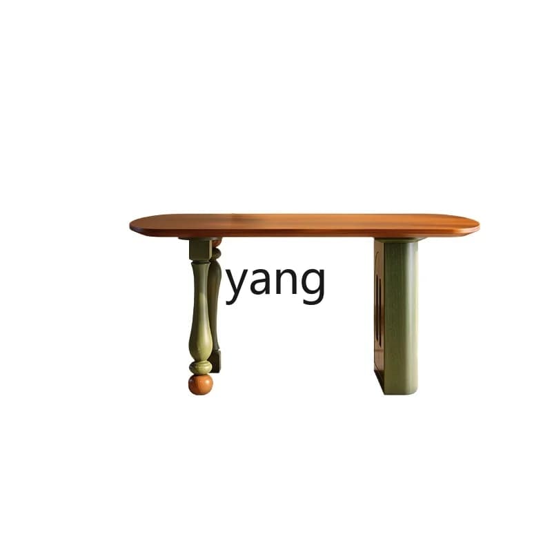 CX new Chinese high-end small apartment solid wood dining table living room island dining table