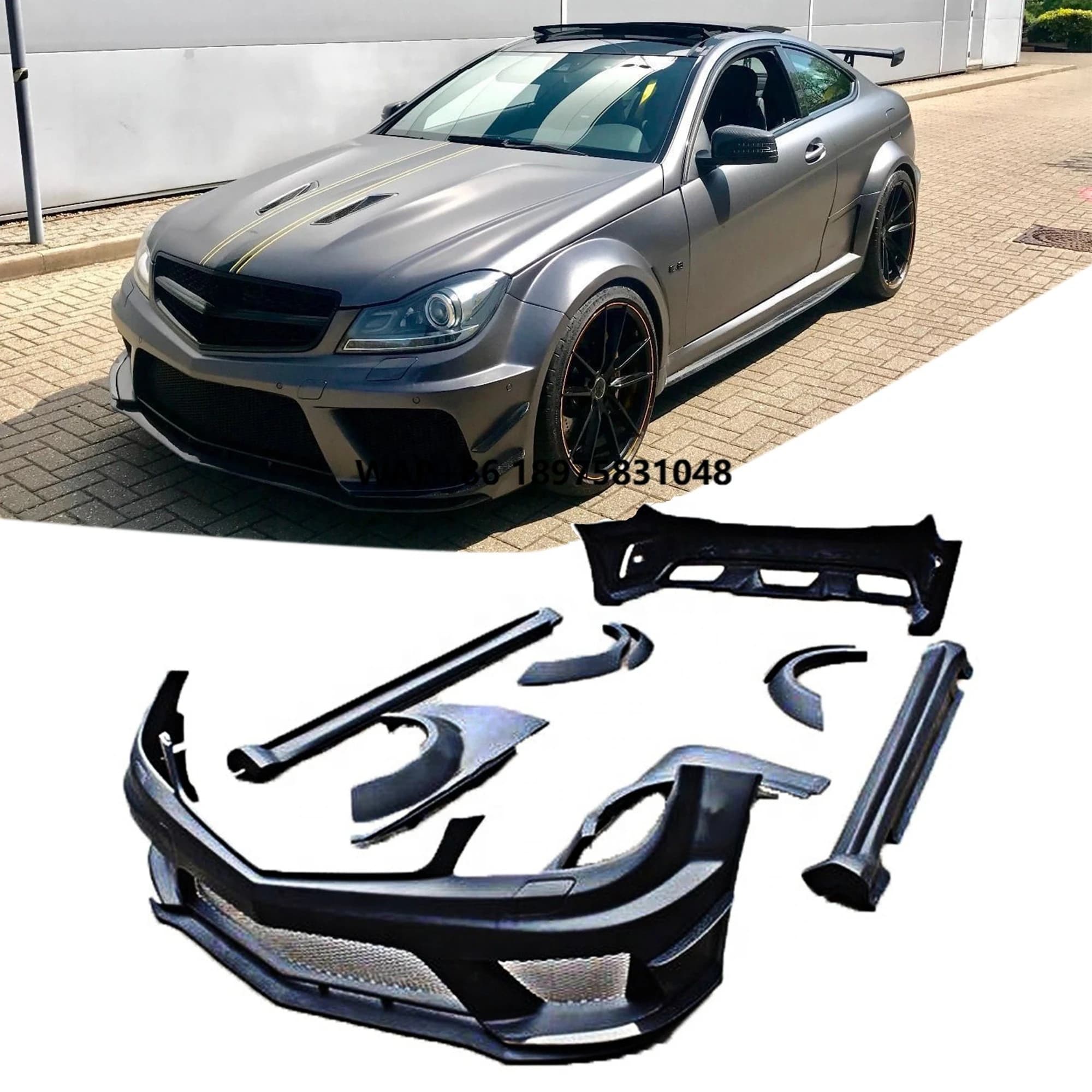 W204 C63 Sedan Coupe Black Series Body Kit C200 C250 C63 Coupe Body Kit Perfect Fitment 2011+ for