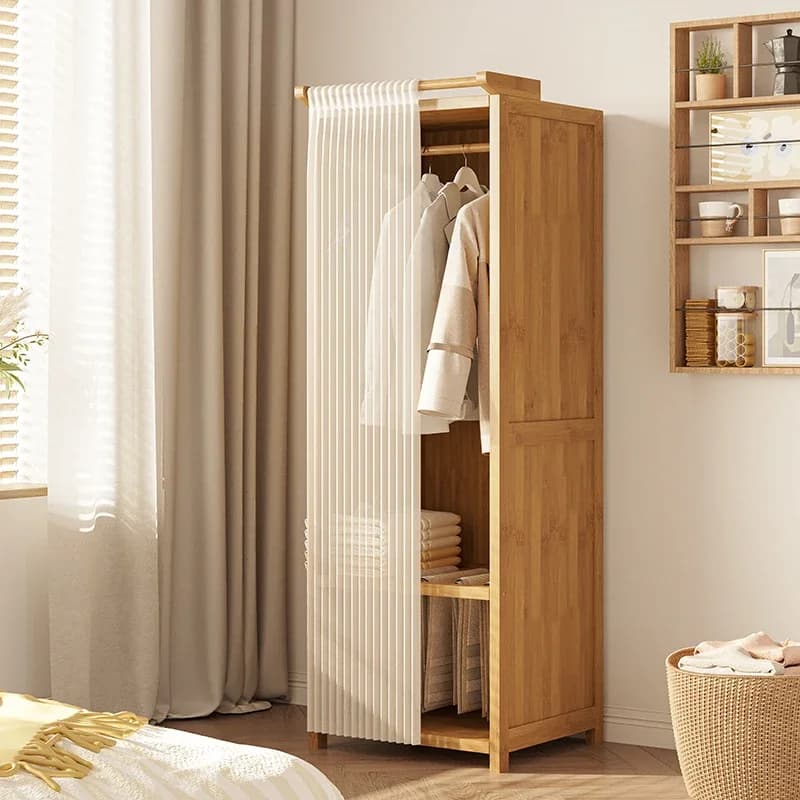 ZHousehold Thickened Bamboo Closet Small Partitions Cloth Wardrobe Storage Space Saving Shelves Bedroom Cabinets FurnitureZ