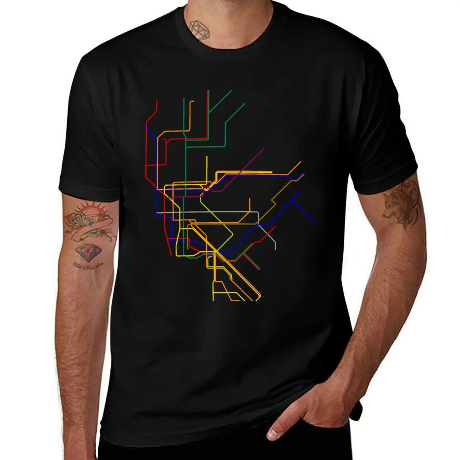 NYC Lines T-Shirt Cool Feeling Summer Tee Shirt T-Shirt