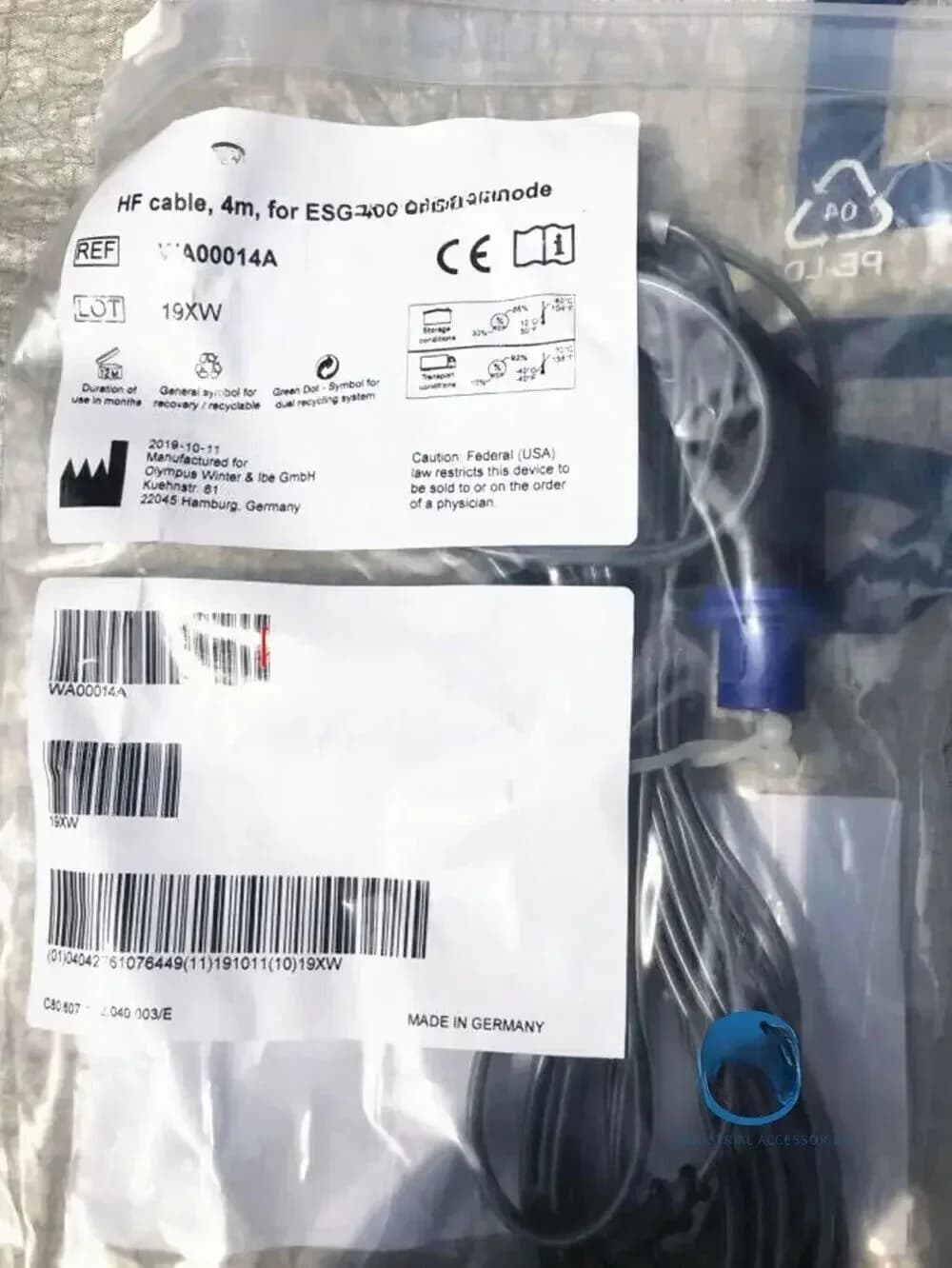 Olympus WA00014A Bipolar HF Cable 4m for ESG-400 SALINE mode #YH factory outlet factory outlet