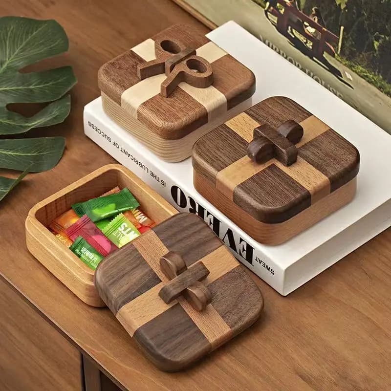 Walnut Storage Box Desktop Sundries Watch Candy Finishing Wooden Box Jewelry Dressing Table Toothpick Box