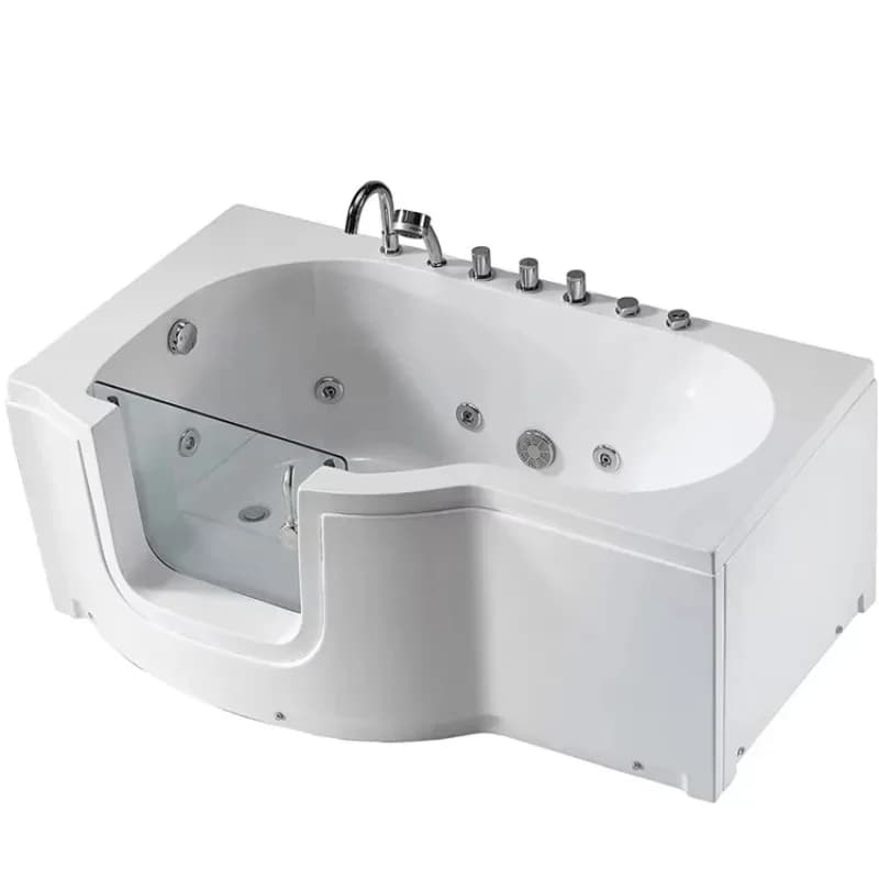 Wholesale Rectangle  Whirlpool Spa Luxury Walk in Hot Tub with Air Massage for The Elderly Disabled for Apartment Use