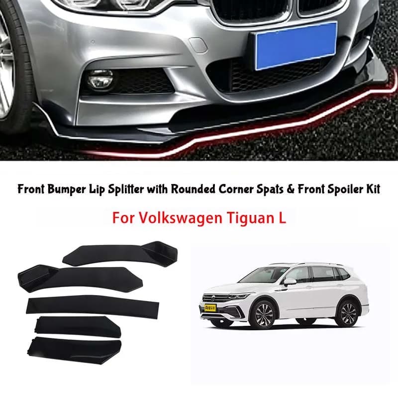 5-Segment Adjustable Front Bumper Lip Splitter Body Kit For Volkswagen Tiguan L body kits