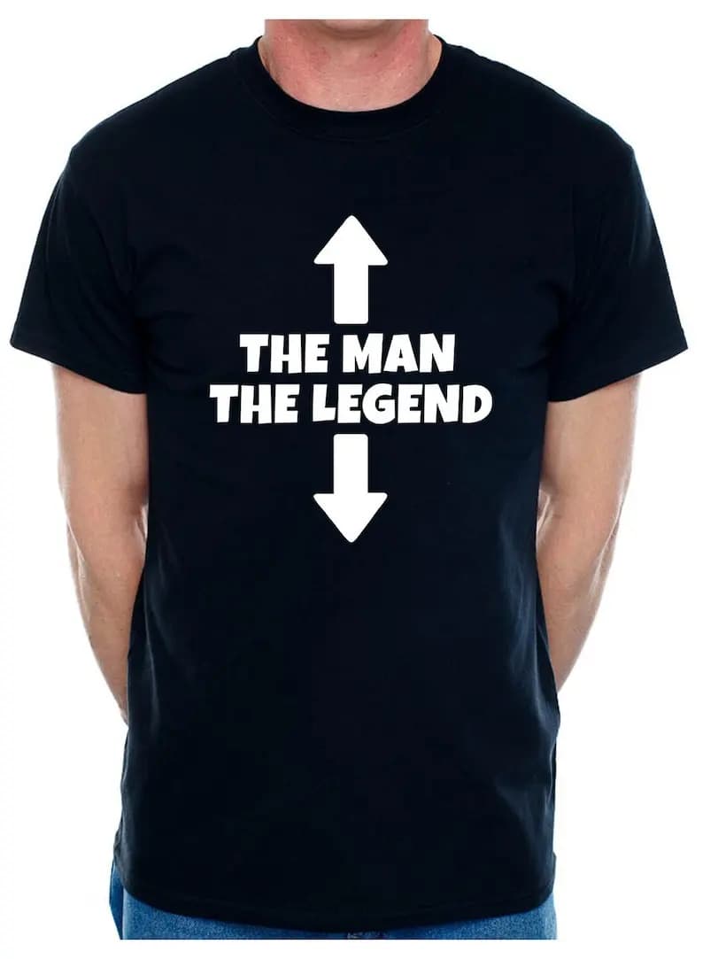 Men's Direction of ArrowThe Man The Legend Father's Day Mens Birthday Novelty Funny T-Shirt Regular Short Sleeve Casual Style