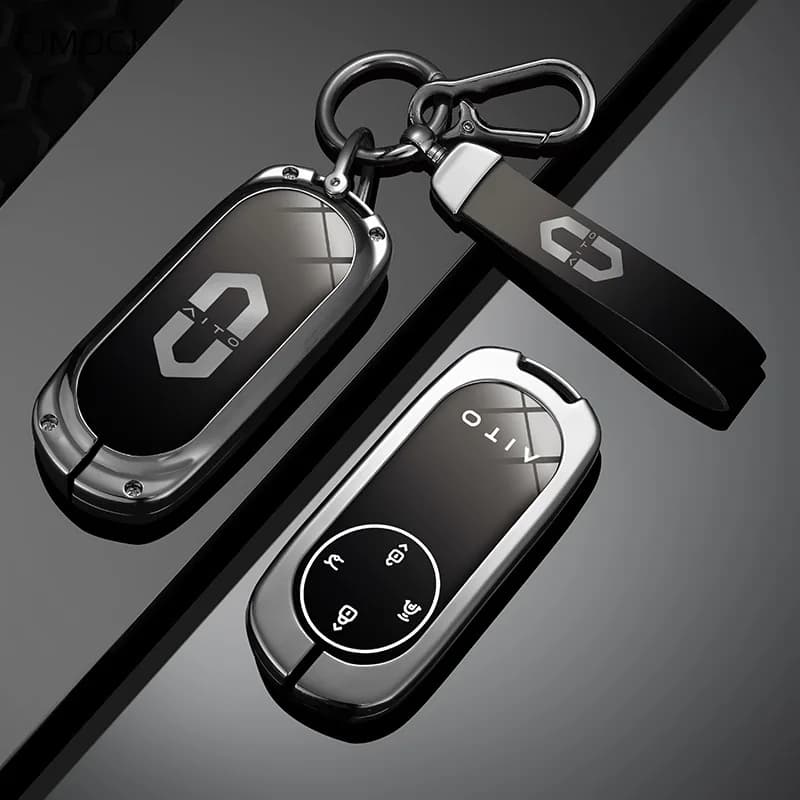 Premium Zinc Alloy Key Cover Case for AITO M9/M7/M5/M8 Ultra - Protective Key Fob Shell Keybag Keychain