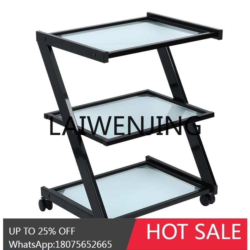RWJ Storage Car Hand Push Three-Layer FRP Tool Car Storage Rack Small Microdermabrasion Machine Trolley