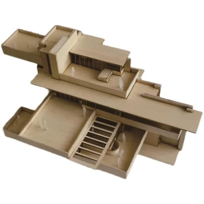 Hand-assembled set material package sand table scene, linden board model