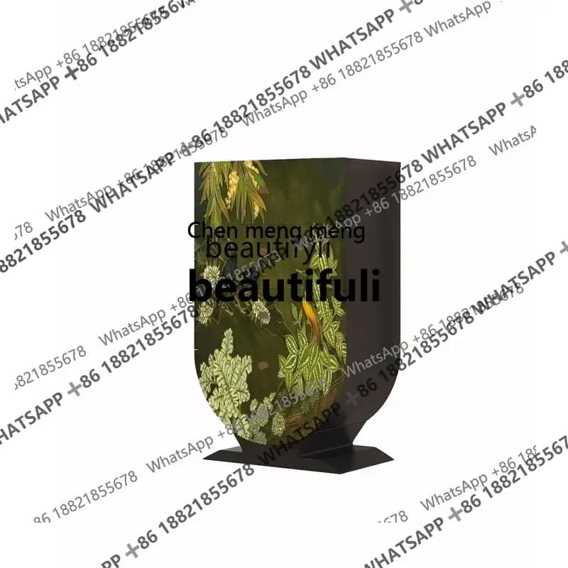 R French medieval style solid wood flower and bird bucket cabinet entrance storage cabinet multi-functional sofa side cabinet
