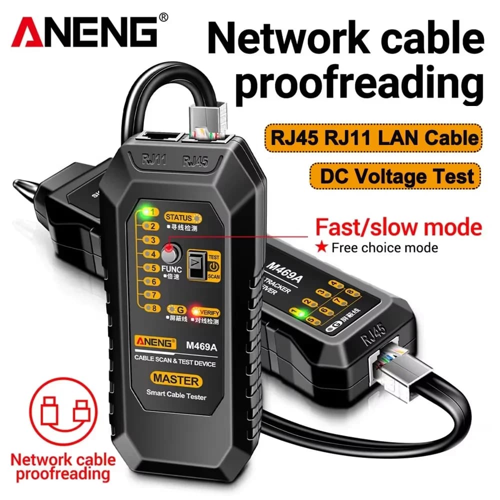 Network Cable Tester RJ45 RJ11  ANENG M469A Network Analyzer LAN Cable Tester Wire Tracker Tracer Toner Detector Line Test Tools