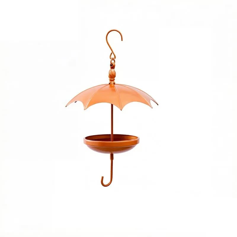 Umbrella Bird Feeder Decorative Vintage Metal Outdoor Hanging Feeder Rustic Iron Design Garden Decor Gift
