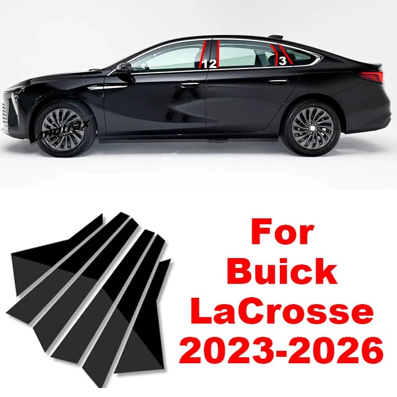 For Buick Lacrosse 2023 2024 2025 2026 Glossy Black Car Door Central Window Column BC Strip PC Pillar Car Decorative Accessories