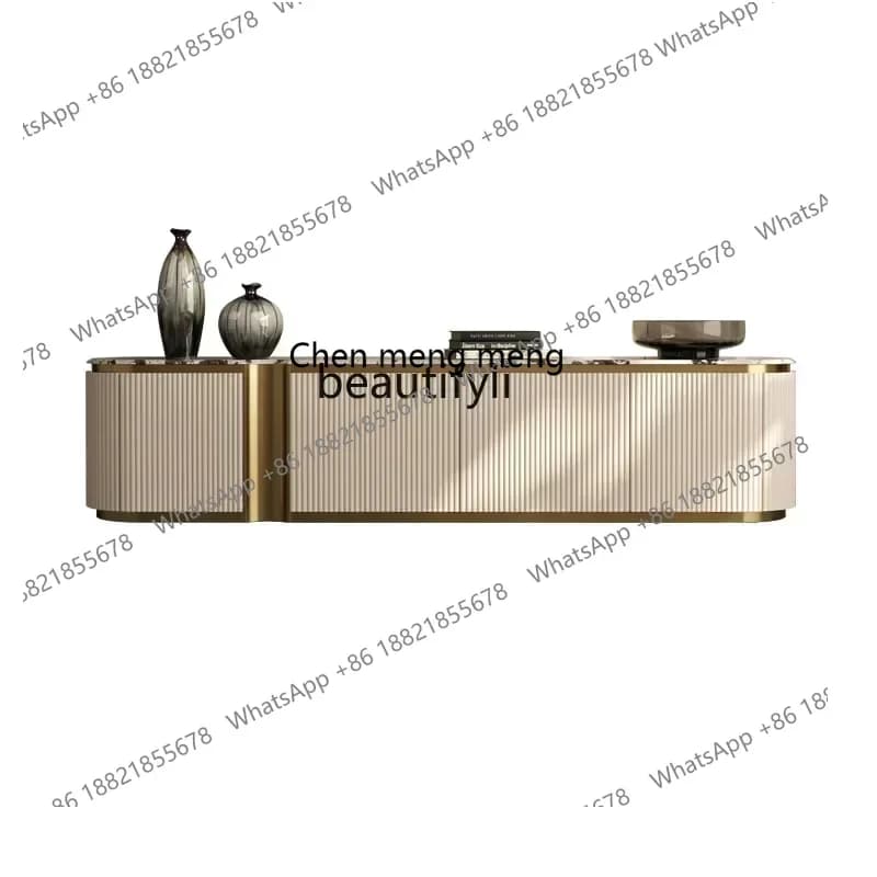 D178 YY High-end marble TV cabinet living room Italian minimalist solid wood supercrystalline stone floor cabinet