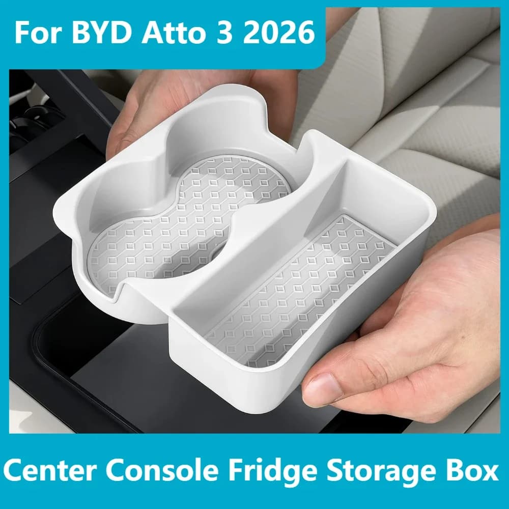 For BYD Atto 3 2026 Fridge Version Center Console Fridge Silicone Storage Box Anti-slip Storage Car Interior Accessories