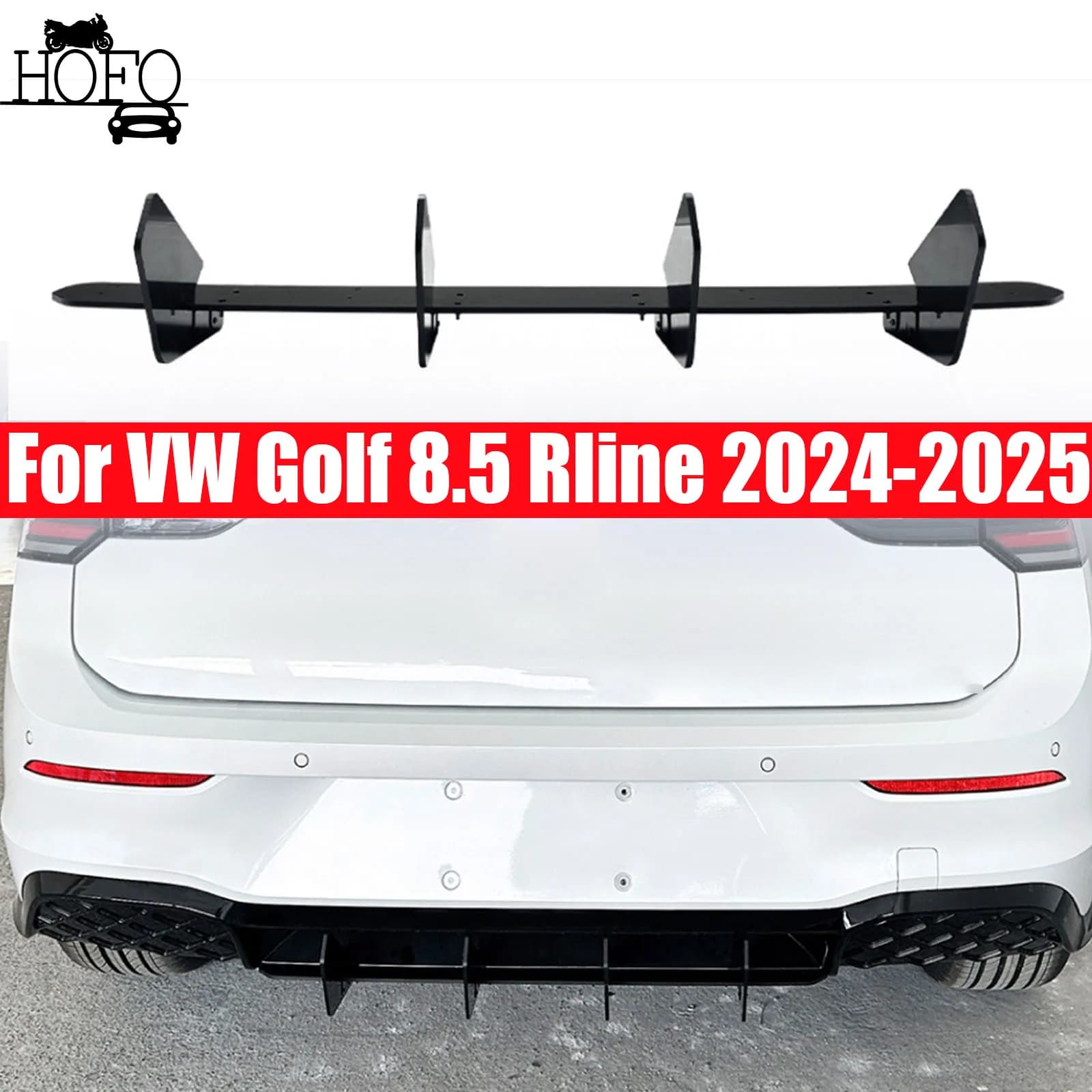 Rear Bumper Shovel Rear Lip Spoiler Exterior Modification Car Body Kit For VW Golf 8.5 Rline 2024-2025