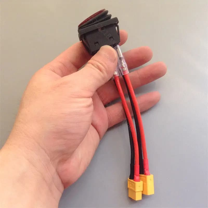 XT60 T-Plug 30A Waterproof Power Toggle Switch 4 Pin 2 Position High Load Main Cutoff Switch For RC Tug & Bait Fishing Boat