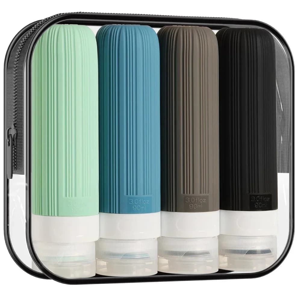 8pcs 90ml Silicone Travel Bottles, Squeeze Cosmetics Bottles