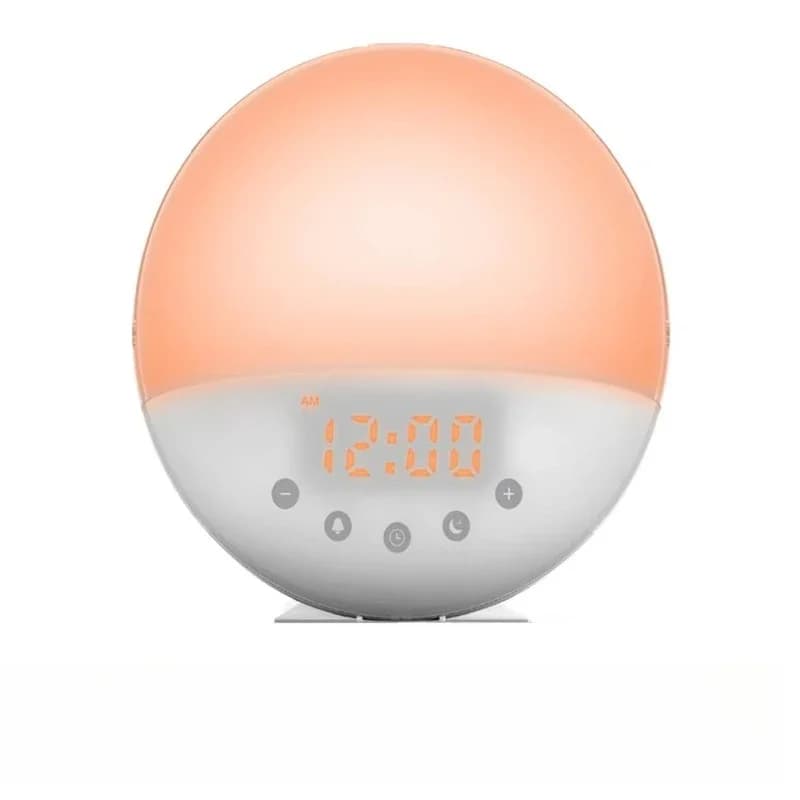 Smart desk clock white noise alarm clock sunrise sunset light wake up with bluetooth FM radio digital desk clock wake up light
