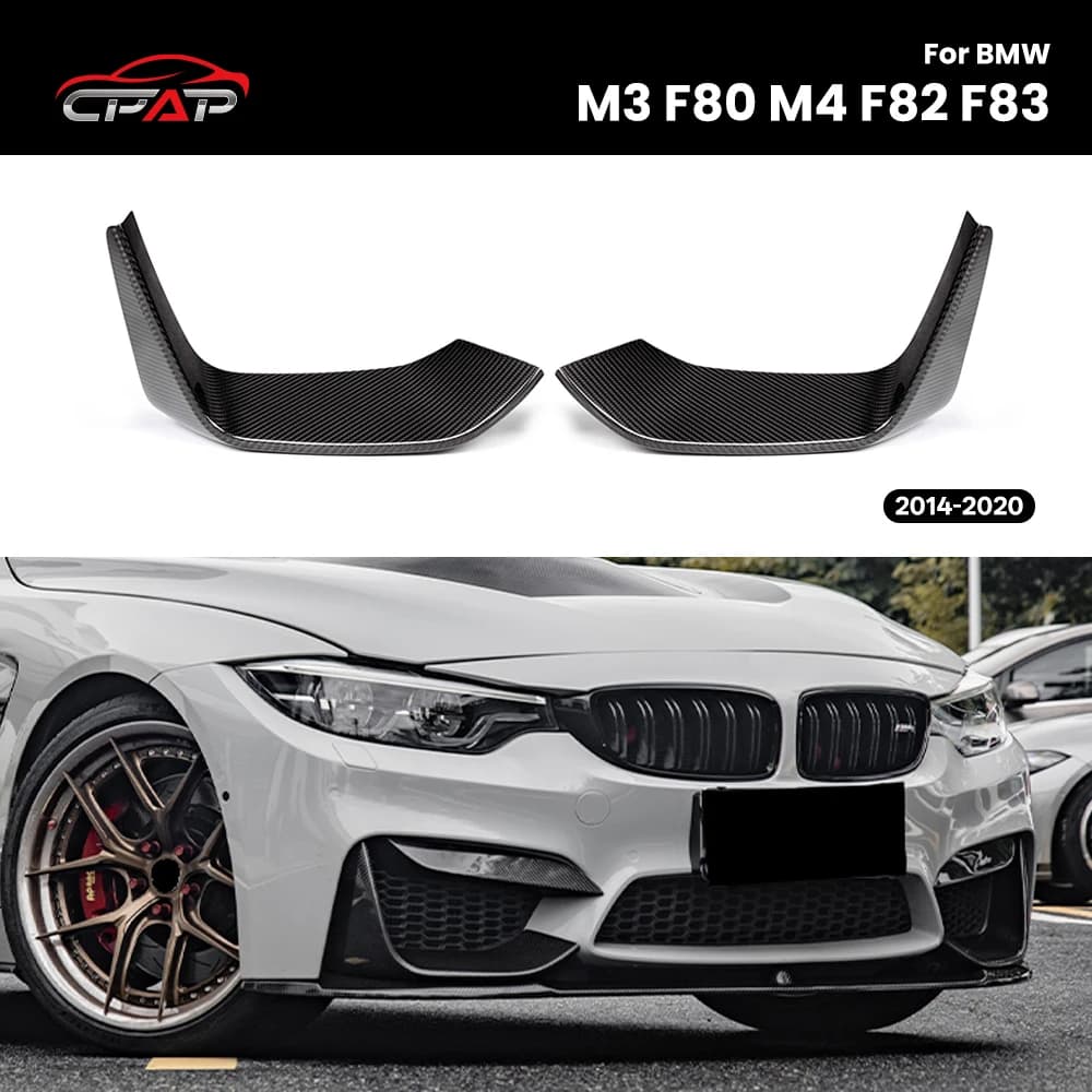 Real Dry Carbon Fiber Front Splitter Cover Bumper Diffuser Car Trim For BMW M3 F80 M4 F82 F83 MP Style 2014-2010