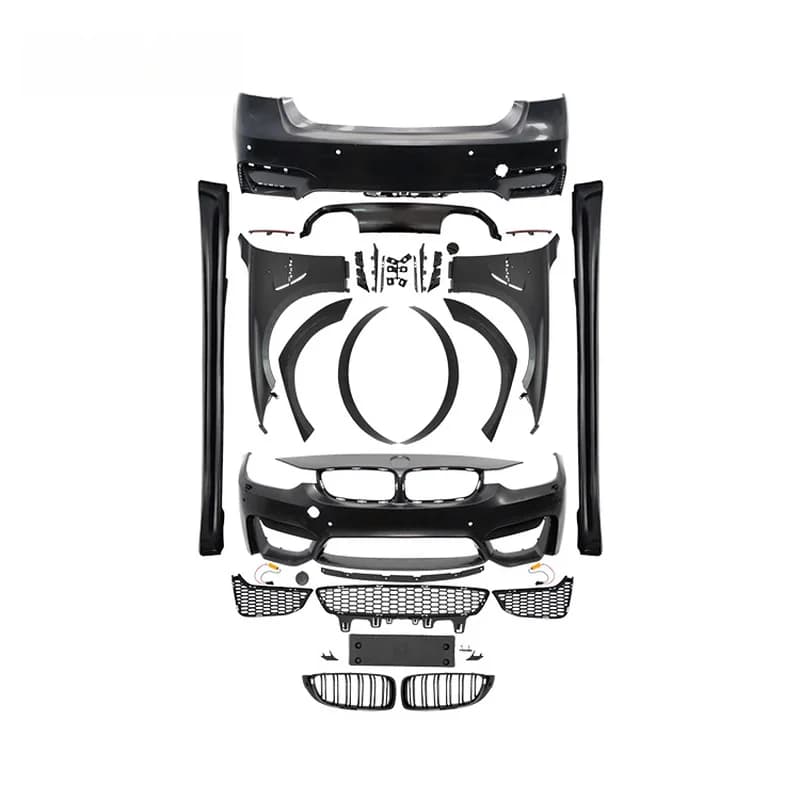 High Quality M3 Style Wide Body Kit Front Bumper Rear Bumper Side Skirt Fenders Fit For 3 Series F30 F35