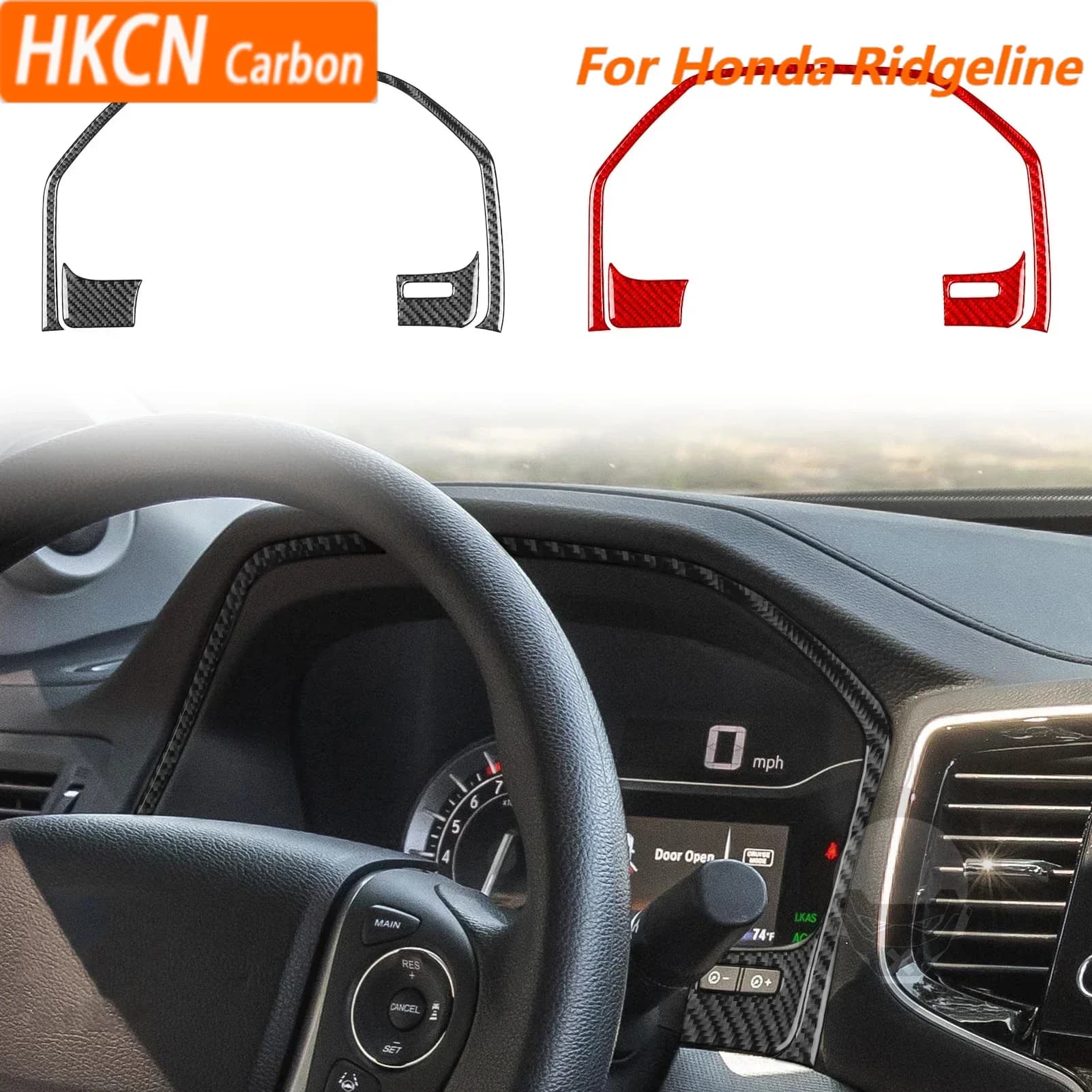 For Honda Ridgeline Pilot Passport Car Accessories Carbon Fiber Dashboard Speedometer Frame Interior Cover Trim Modified Sticker