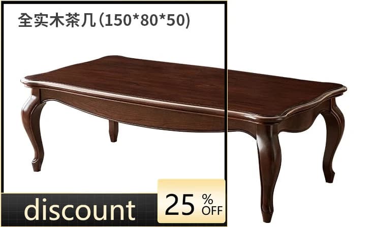 LMM retro cherry wood living room pure solid wood simple curved coffee table